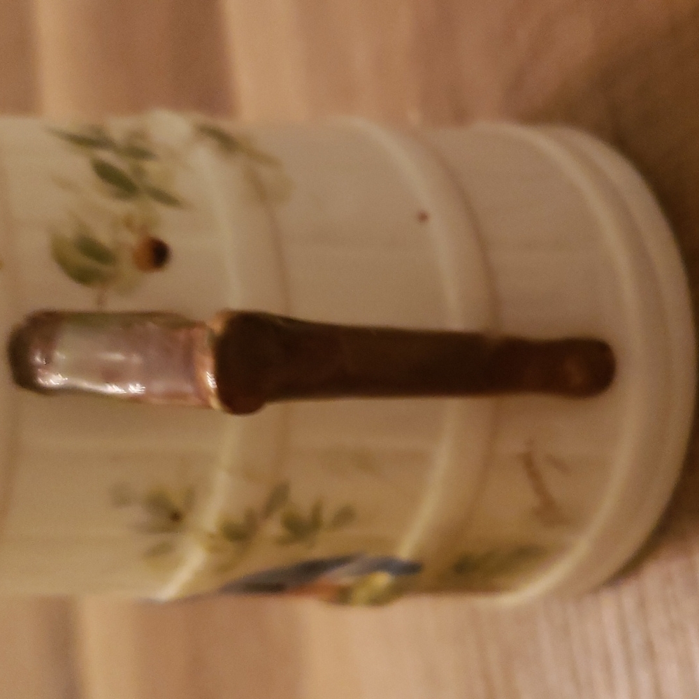 Vintage Kingfisher Bird Creamer Barrel Pitcher Cottagecore Rustic Handle - Picture 3 of 4